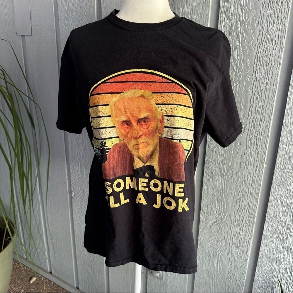 Moonstruck Movie Quote Graphic Tee Black T-Shirt Someone Tell A Joke Old Man Top